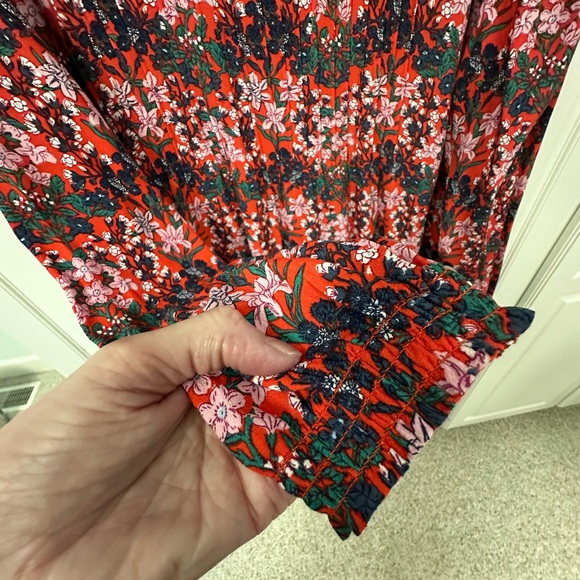 Joules Women’s Red Flower Blouse SZ-12 - Picture 3 of 7